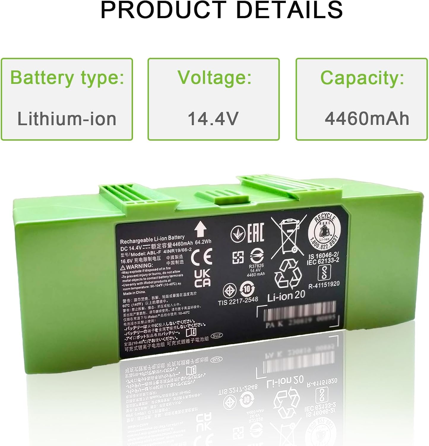 ABL-F Replacement Battery for iRobot Roomba i7 i7+ i3 i4 i8 e5 e6 Series – 14.4V High-Capacity Li-ion Battery