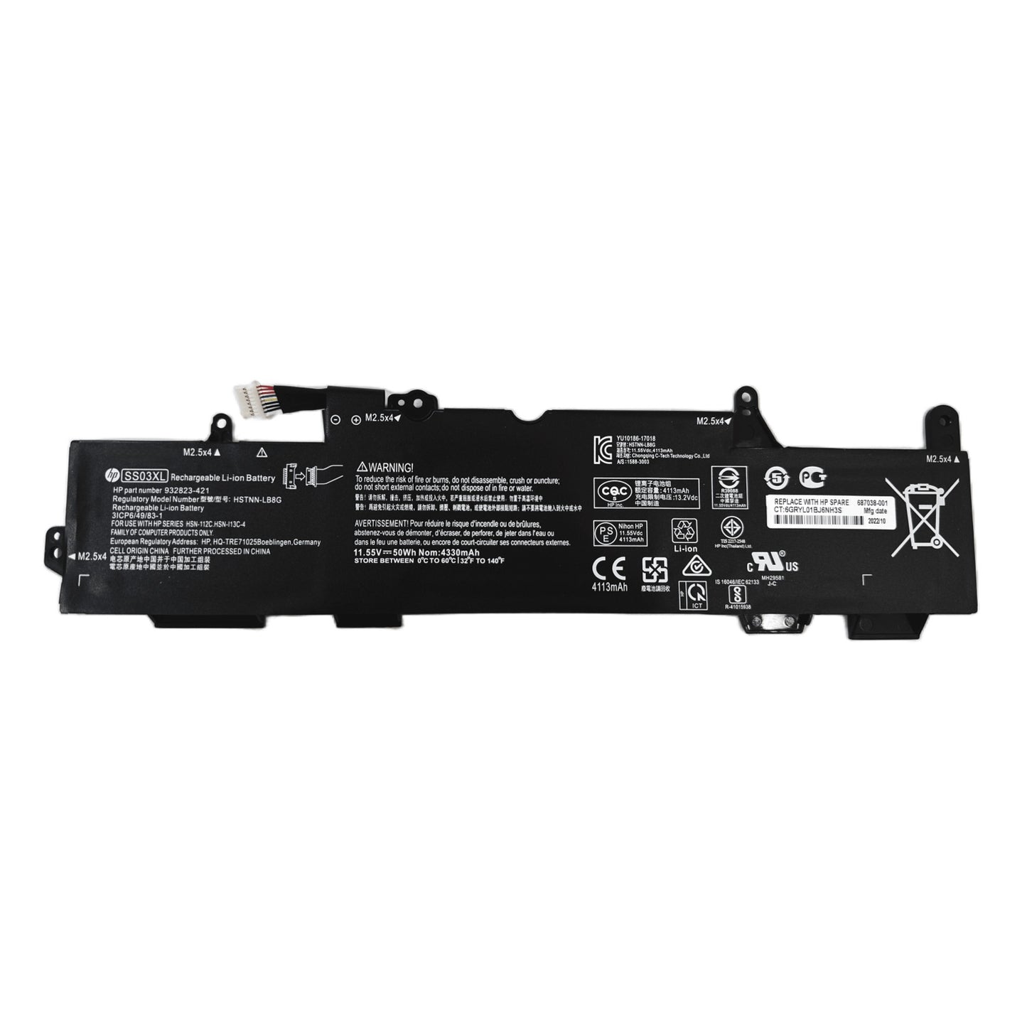 Genuine SS03XL Battery for HP EliteBook 840 G5 G6, ZBook 14U G5 G6 & 700 Series