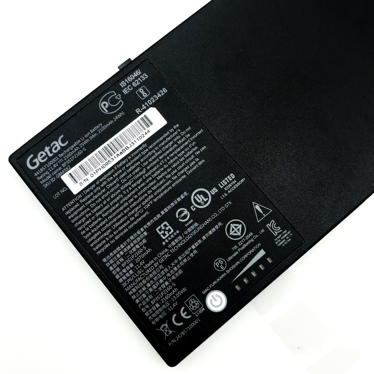 Genuine BP3S1P2160 Battery for Getac F110 | 11.4V 25Wh Replacement