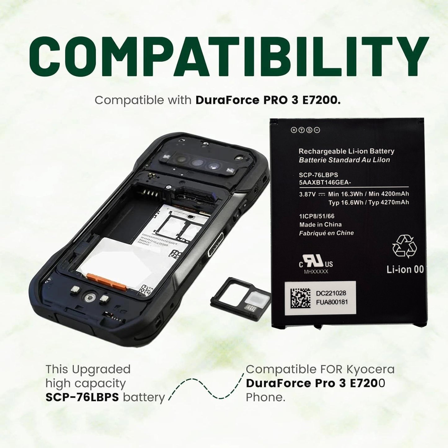 SCP 76LBPS Battery 2025 Upgraded Replacement Battery for E7200