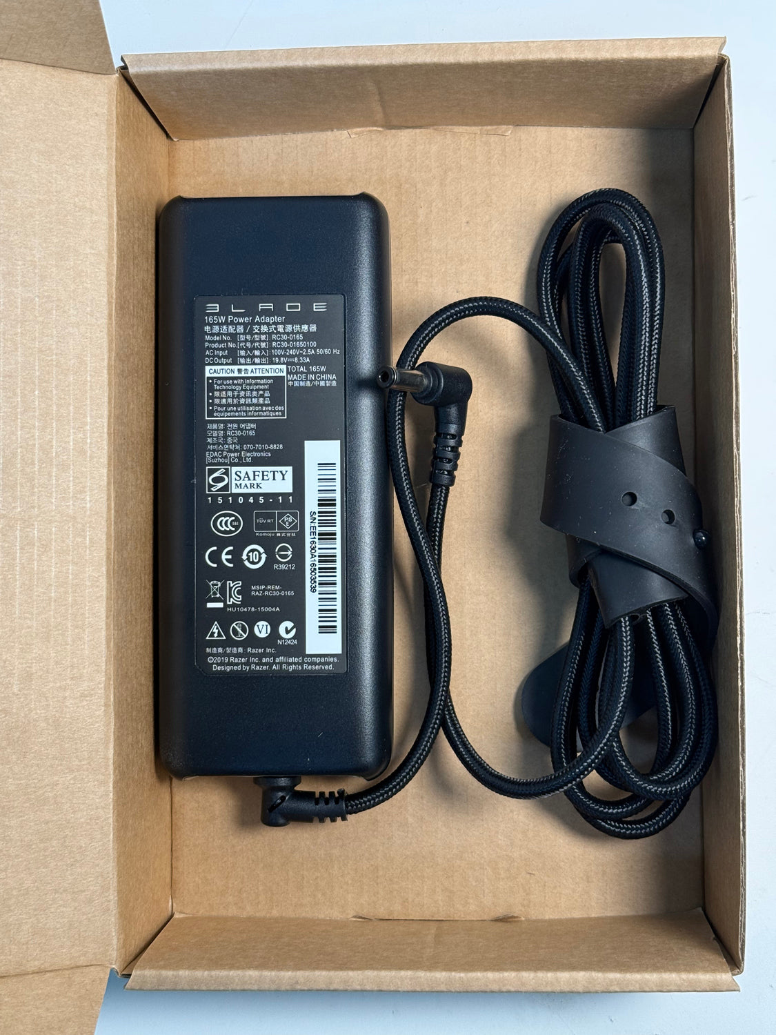 Genuine RC30-01650100 Adapter for Razer Blade Pro RZ09-0220 RZ09-0195 | 165W Charger