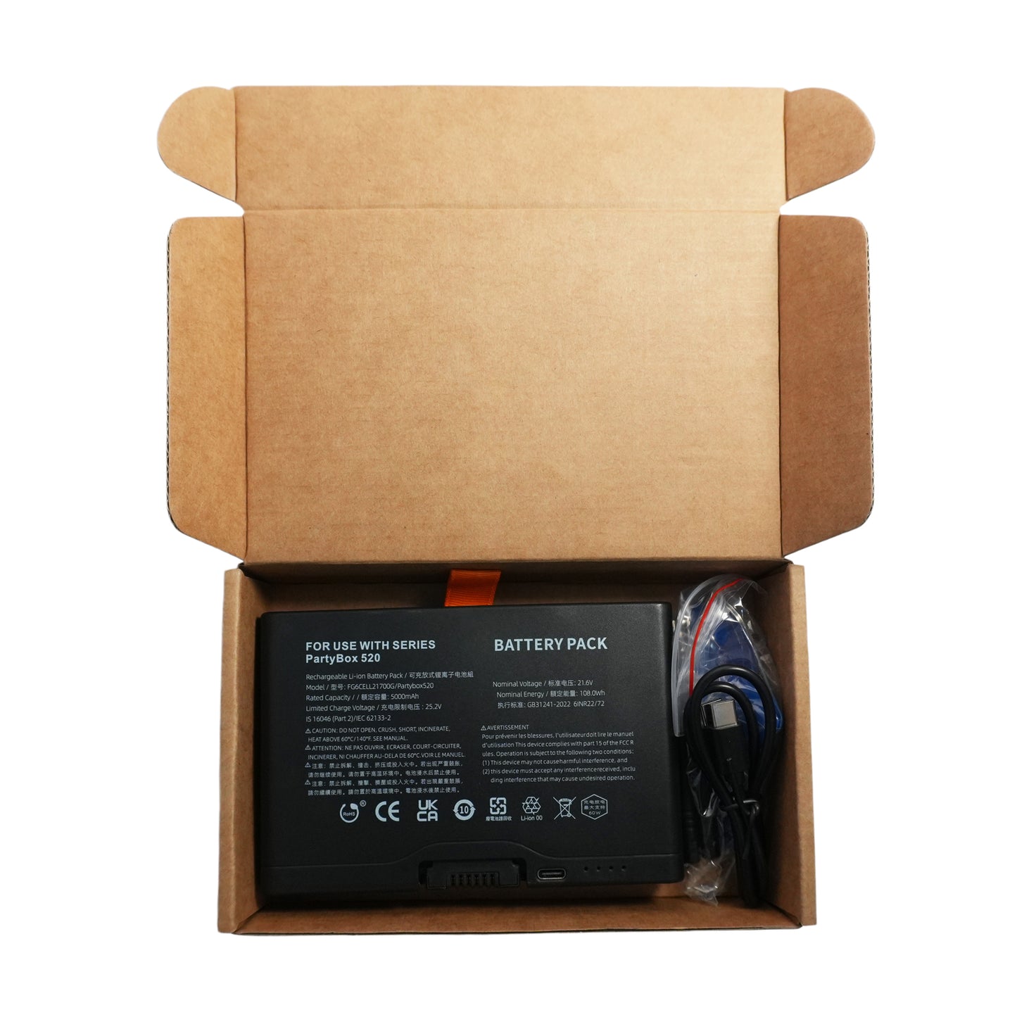 Genuine 5000mAh 108Wh High Capacity Replacement Battery for JBL PartyBox Stage 520 720 Portable Bluetooth Speaker FG2CELL21700