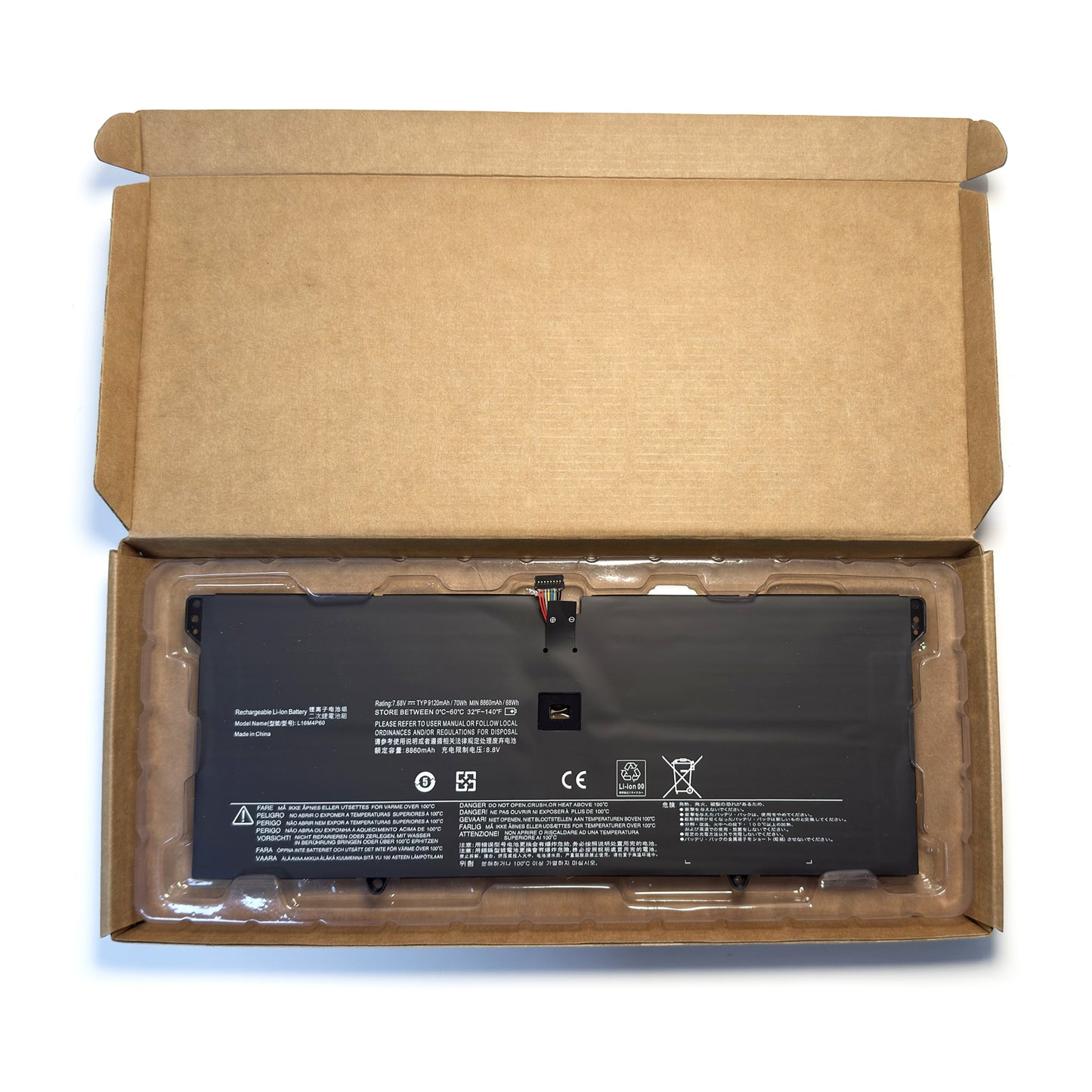 Genuine L16M4P60 Laptop Battery for Lenovo Yoga 920 920-13IKB 920-131KB 920-13IKB-80Y7 80Y8 81TF Ideapad Flex Pro-13IKB Yoga 6 Pro-13IKB 5B10N01565 5B10N17665 SB10W67429 5B10W67249 7.68V-70Wh