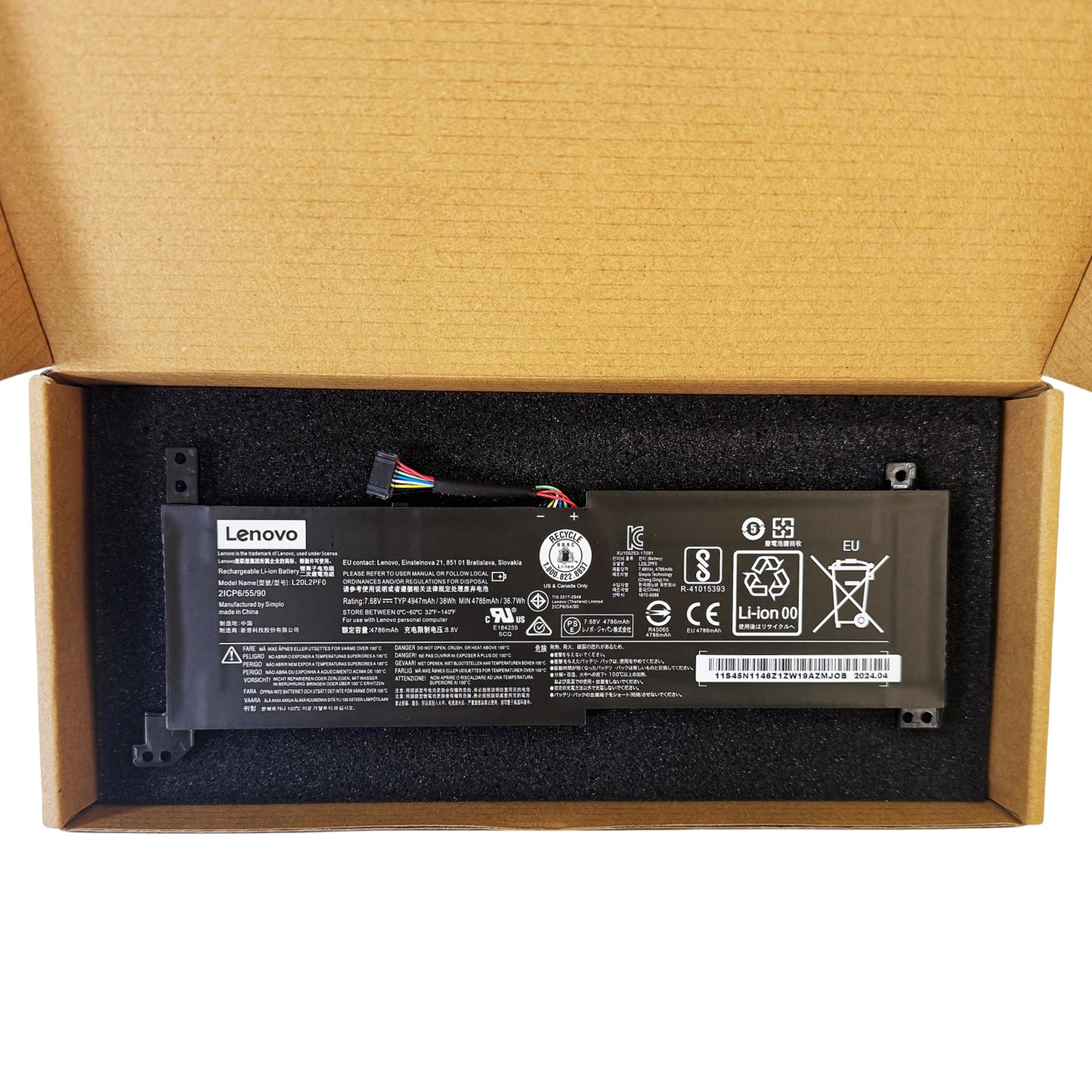 Genuine L20M2PF0 L20L2PF0 Laptop Battery Compatible with Lenovo IdeaPad 3-14ITL6 3-15ITL6 3-17ITL6 S14 V14 V15 V17 G2-ITL G3-IAP K14 Series L20M2PF8 5B11B36280 L20B2PF0 L20C2PF0 5B11B36273 5B11B36285