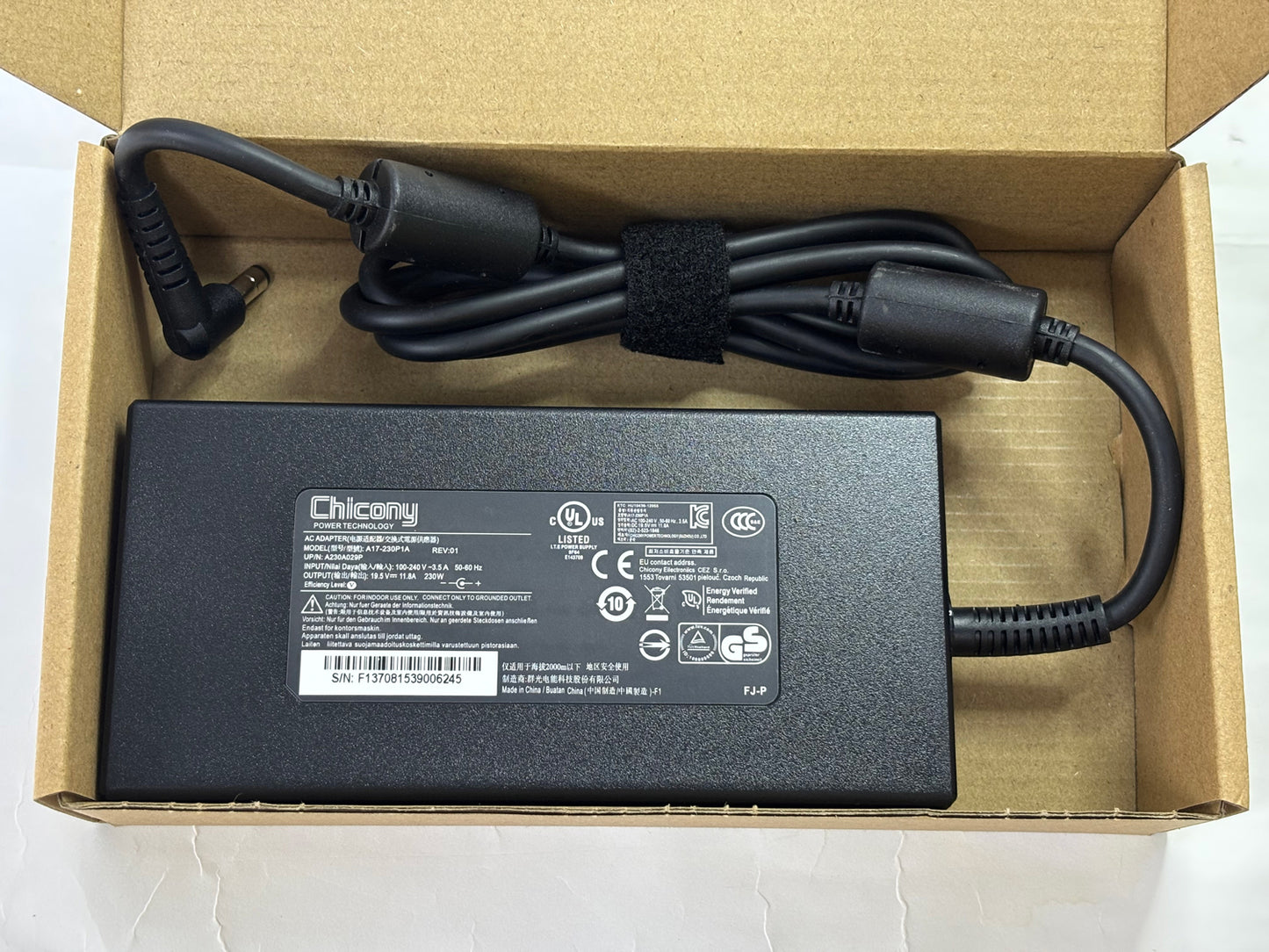 Genuine Chicony A17-230P1A AC Adapter 19.5V 11.8A 230W Power Supply Charger With Plug