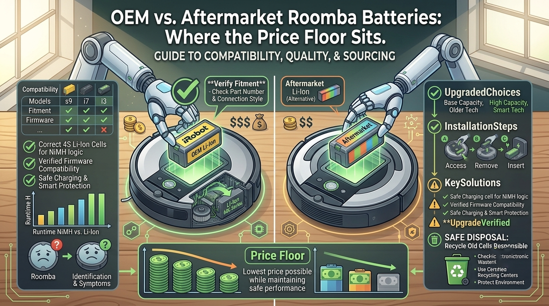 OEM vs Aftermarket Roomba Batteries: Where the Price Floor Sits