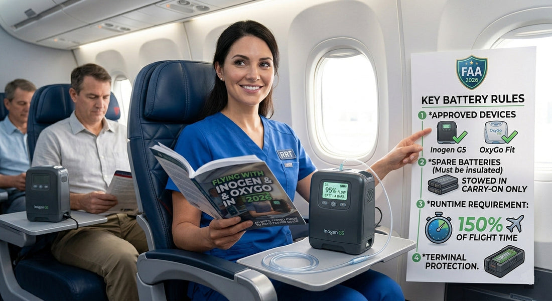 Flying with Inogen & OxyGo in 2026: An RRT's Tested Guide to FAA Battery Rules