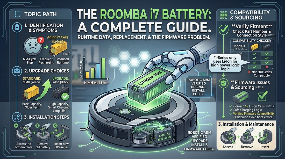 Roomba i7 Battery: Runtime Data, Replacement, and the Firmware Problem