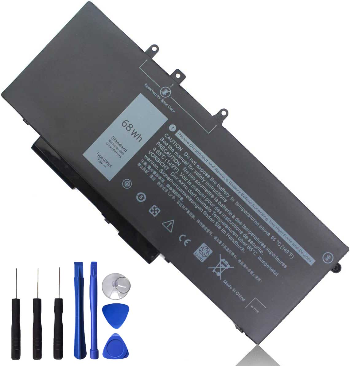 Genuine GJKNX 7.6V 68Wh Battery for Dell Latitude 5580 5480 5280 5590 5490 5488 5288 5495 5491 5591 E5480 E5580 E5490 E5590 Precision 3520 3530 Series 451-BBZG GD1JP 0GD1JP DY9NT 0DY9NT 5YHR4 P60F P72G 4-Cell