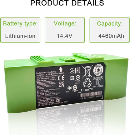 ABL-F Replacement Battery for iRobot Roomba i7 i7+ i3 i4 i8 e5 e6 Series – 14.4V High-Capacity Li-ion Battery