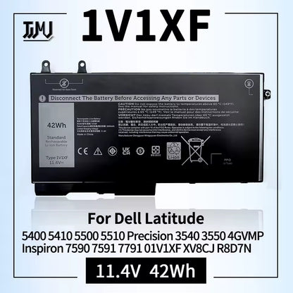 Genuine OEM 1V1XF Laptop Battery for Dell Latitude 5400 5410 5500 Precision 3540 3550 Inspiron 7590 7591 2-in-1 Series 01V1XF R8D7N 4GVMP