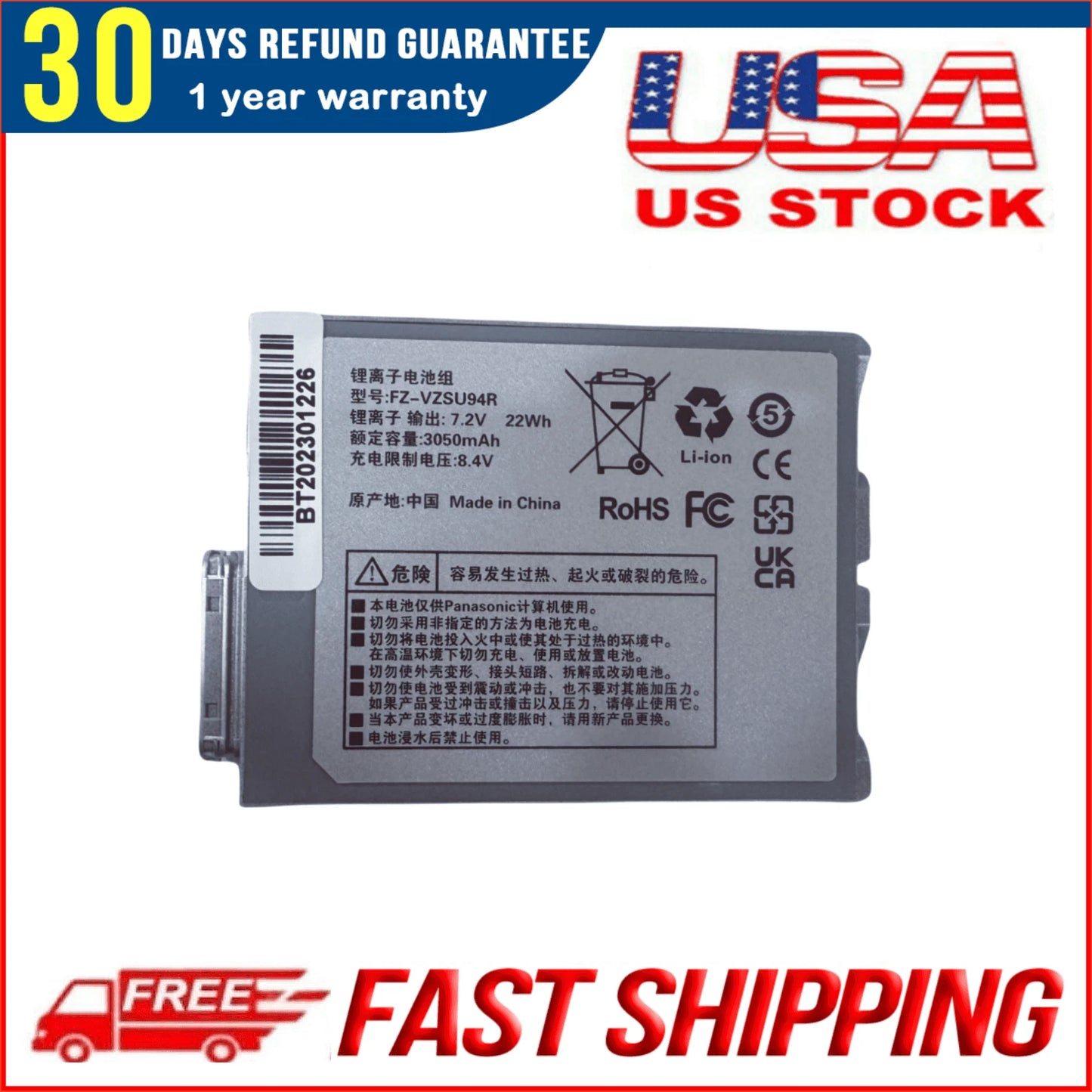 New Genuine FZ-VZSU94R FZ-VZSU94W FZ-VZSU95W battery for Panasonic ToughBook FZ-M1 FZ-B2