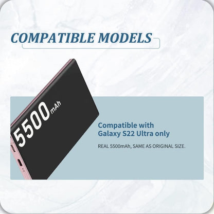 Galaxy S22 Ultra Battery,2025 New Upgraded 5500 mAh EB-BS908ABY  Battery for Samsung Galaxy S22 Ultra 5G SM-S908U with Repair Tool Kits