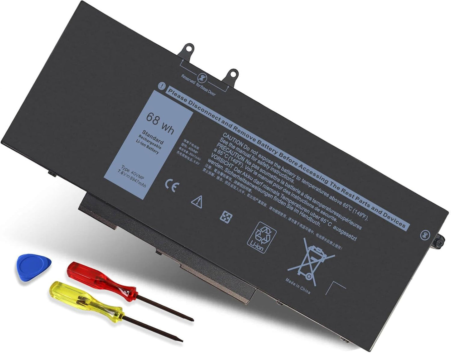 4GVMP Laptop Battery for Dell Latitude 5400 5500 5410 5510, Inspiron 7590 7591 7791, Precision 3540 3550 7.6V 68Wh Replacement