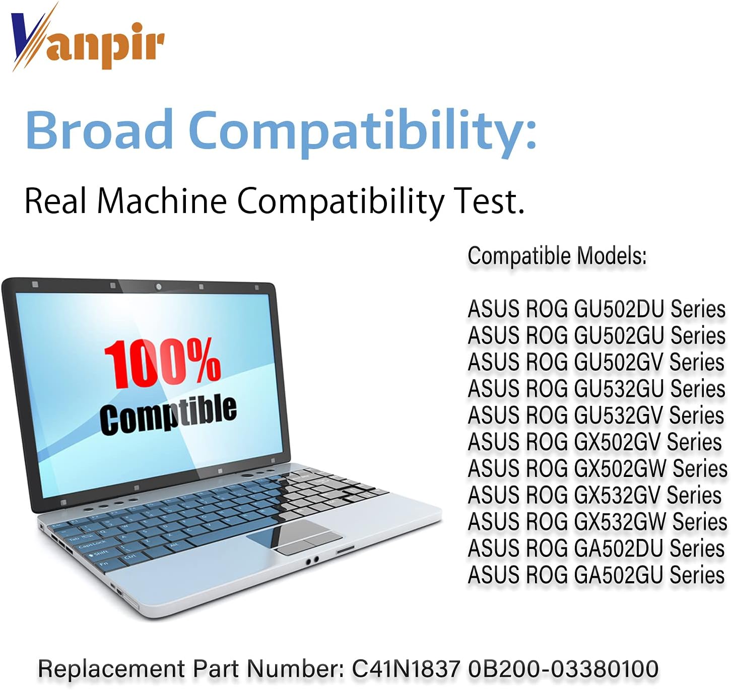  Genuine C41N1837 Laptop Battery for Asus ROG Zephyrus GA502, GU502, GX502 Series