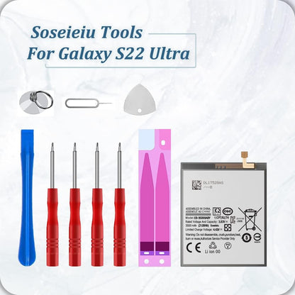 Galaxy S22 Ultra Battery,2025 New Upgraded 5500 mAh EB-BS908ABY  Battery for Samsung Galaxy S22 Ultra 5G SM-S908U with Repair Tool Kits