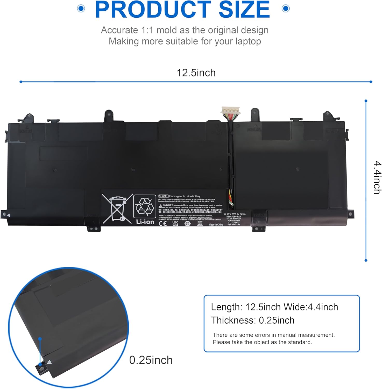 Genuine SU06XL Laptop Battery for HP Spectre x360 Convertible 15-df0xxx 15-df1xxx Series