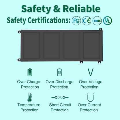 Genuine 56WH 33YDH Laptop Battery for Dell Inspiron 17 7000 7778 7779 7786 7773 15 7577 G3 3579 3779 G5 5587 G7 7588 Latitude 13 3380 14 3490 15 3590 3580 PVHT1 P30E 81PF3 081PF3 12 Months Warranty