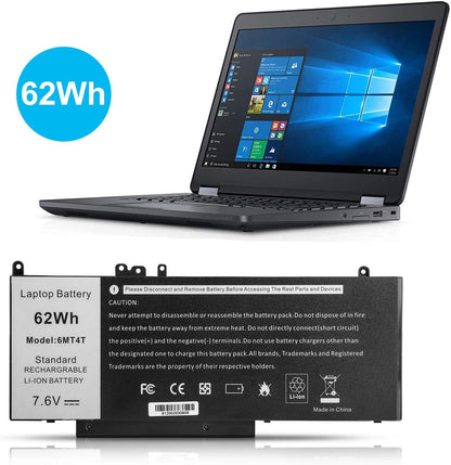 Genuine OEM 62Wh 6MT4T Laptop Battery for Dell Latitude E5470 E5570 15.6" Notebook Precision 15 3510 M3510 Series fits 7V69Y TXF9M 79VRK 07V69Y 0HK6DV 079VRK 0TXF9M