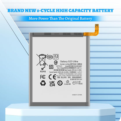 Galaxy S23 Ultra Battery, (2025 Upgraded) High Capacity 6200mAh EB-BS918ABY Li-Polymer Battery for Galaxy S23 Ultra SM-S918U SM-S918U1 SM-S918B with Repair Tool Kits