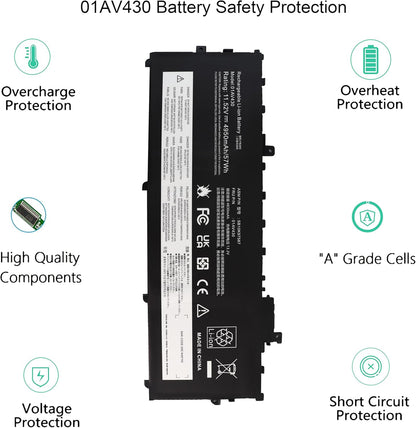 01AV430 SB10K97587 Laptop Battery for Lenovo ThinkPad X1 Carbon 5th Gen 2017 6th Gen 2018 Series 01AV429 01AV431 01AV494 SB10K97586 SB10K97588 11.58V 57Wh 4950mAh