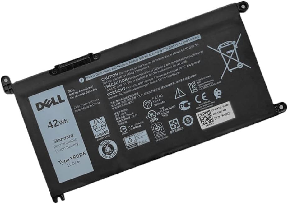 DELL Genuine YRDD6 Laptop Battery for replaceable Dell Inspiron 7586 5482 5485 5491 3310 2-in-1 3493 3582 3593 3793 5493 5593 5480 5590 5591 5594 5598 15 3583 3584 Vostro 3491 5481 5581 5490 5590 VM732