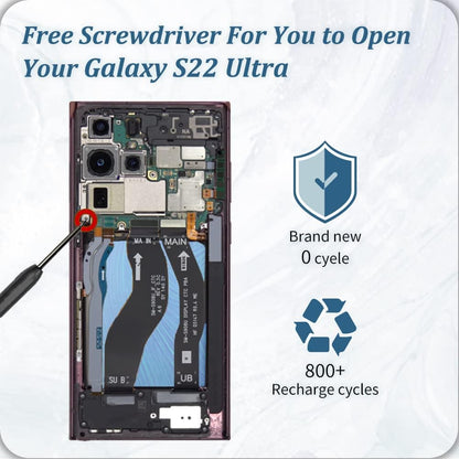 Galaxy S22 Ultra Battery,2025 New Upgraded 5500 mAh EB-BS908ABY  Battery for Samsung Galaxy S22 Ultra 5G SM-S908U with Repair Tool Kits