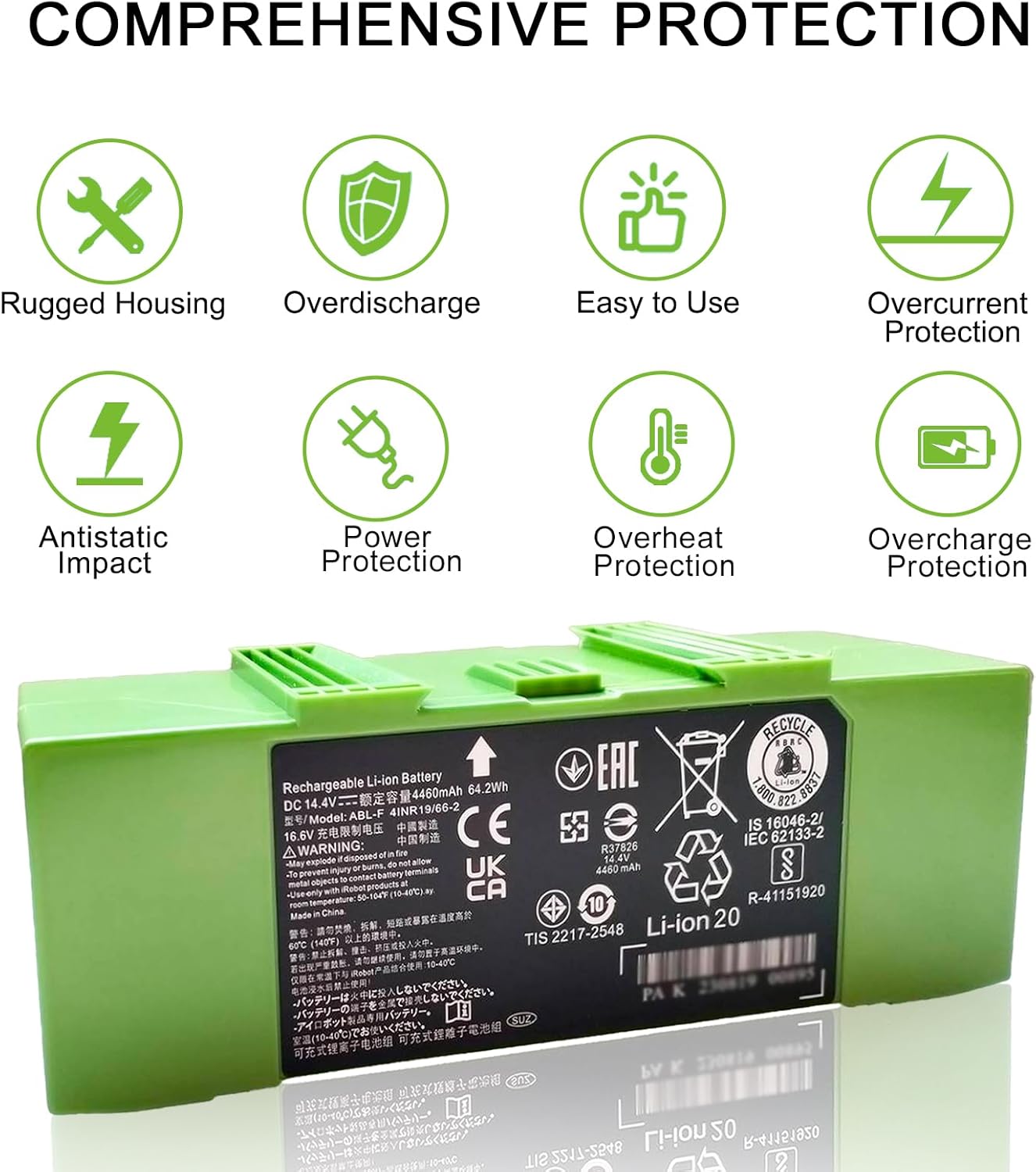 ABL-F Replacement Battery for iRobot Roomba i7 i7+ i3 i4 i8 e5 e6 Series – 14.4V High-Capacity Li-ion Battery