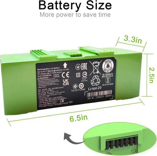 ABL-F Replacement Battery for iRobot Roomba i7 i7+ i3 i4 i8 e5 e6 Series – 14.4V High-Capacity Li-ion Battery
