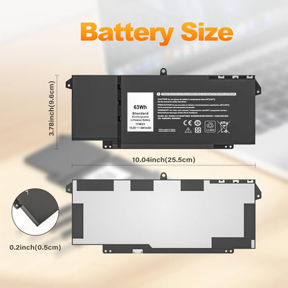 Dell OEM Original Latitude 5320 7320 7420 7520 63Wh 4-cell Laptop Battery