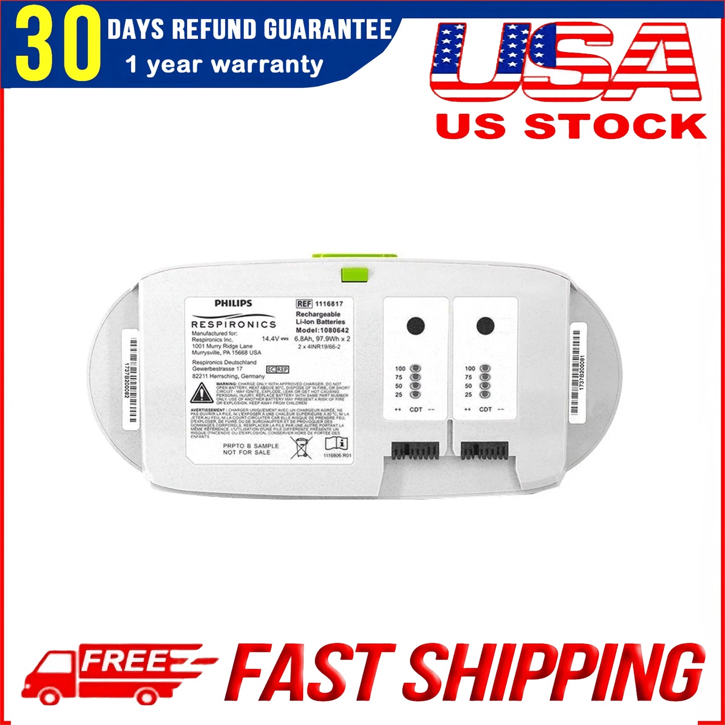 Genuine  Philips 1116817  1080642 Battery for SimplyGo Mini Oxygen Concentrator