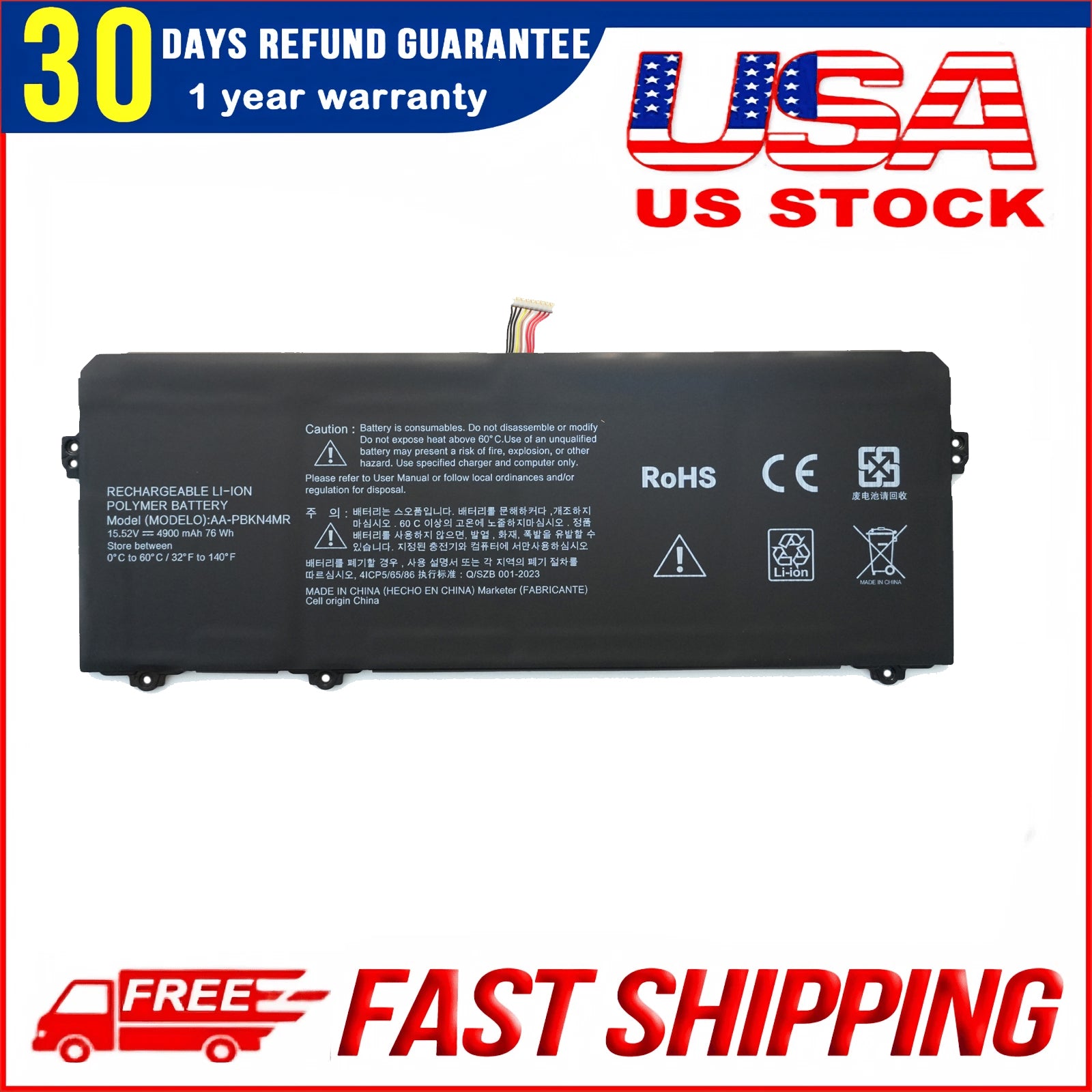 Genuine AA-PBKN4MR Battery Replacement for Samsung Galaxy Book 3 Pro 13 16 Inch Laptop Model NP964XFG-KC1US