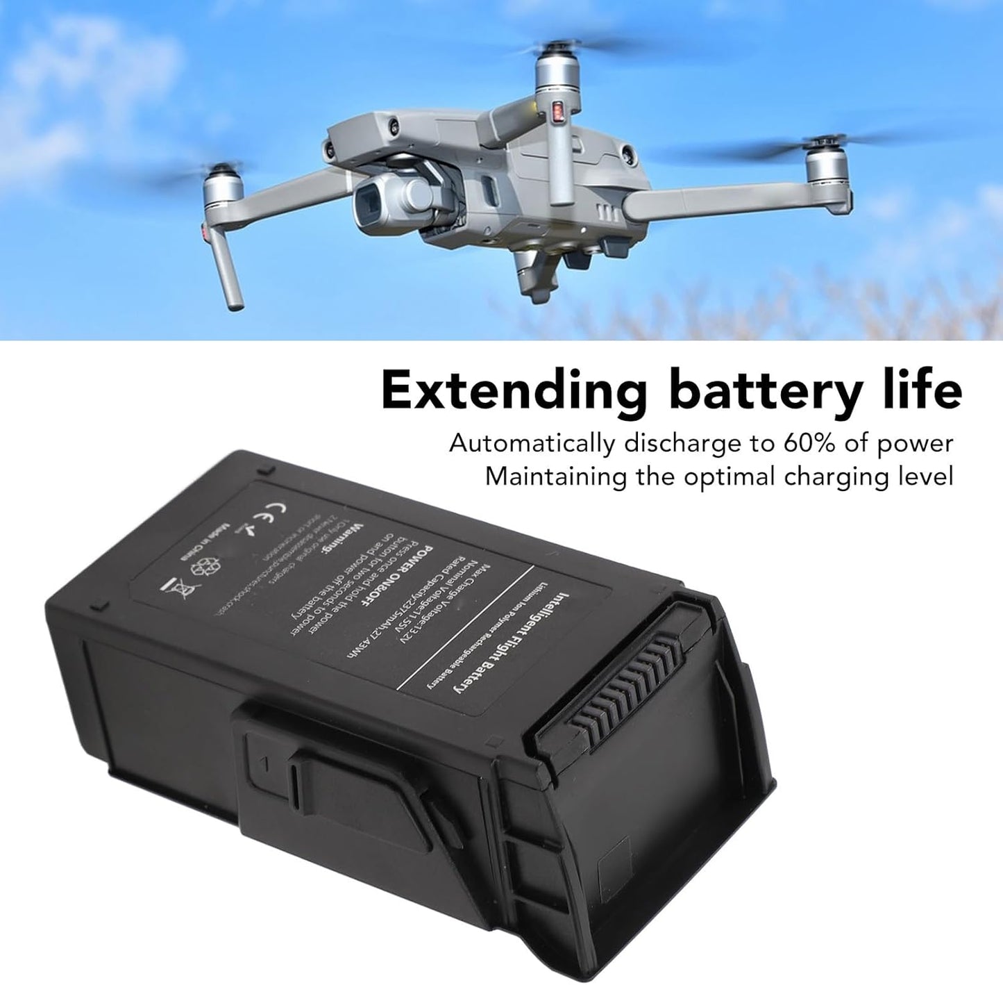 Drone Intelligent Flight Battery, Intelligent Flight Battery for MAVIC Air 1 Drone Replacement Rechargeable 2375mAh 46 Mins Maximum Flight Time