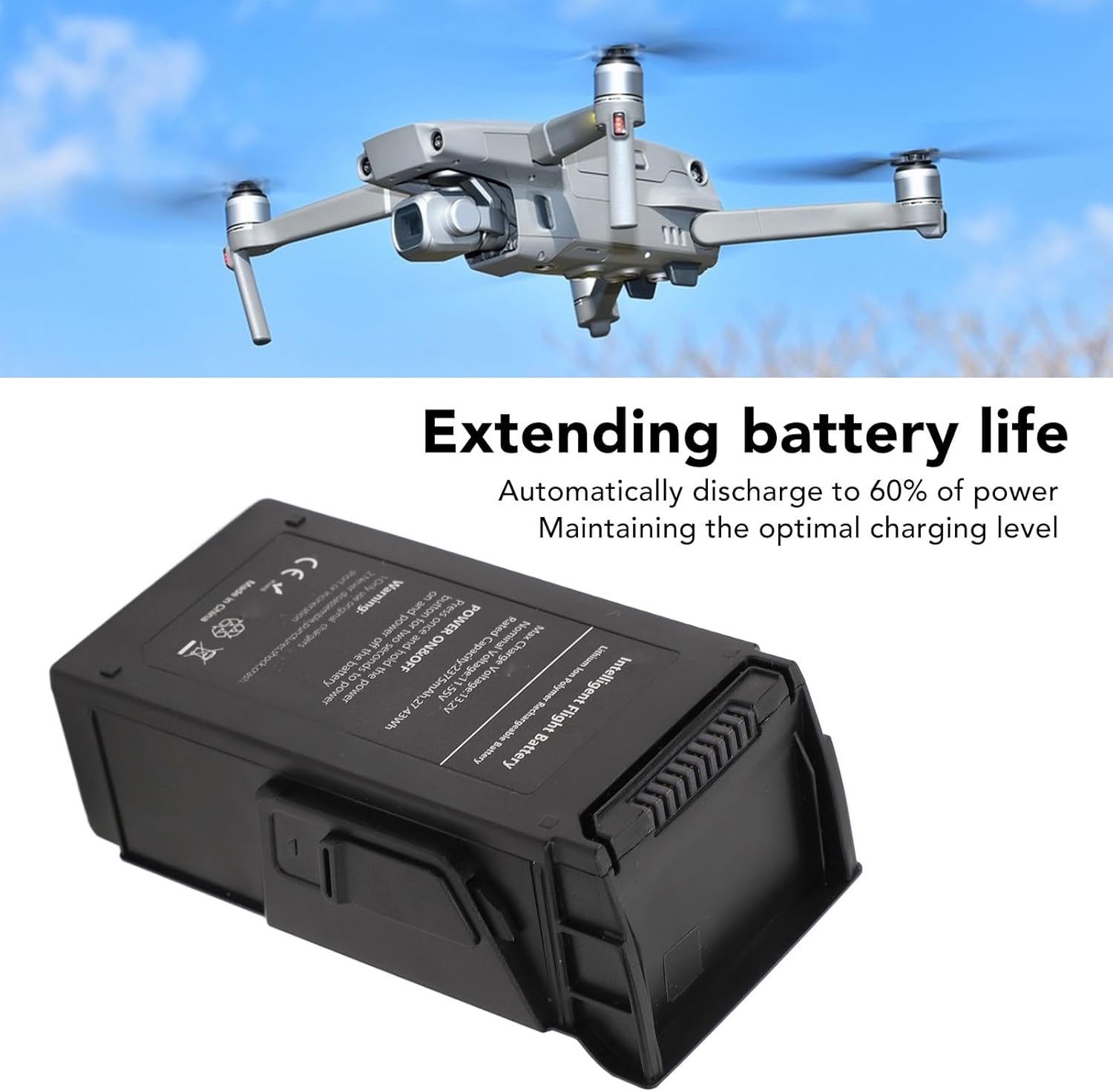 Drone Intelligent Flight Battery, Intelligent Flight Battery for MAVIC Air 1 Drone Replacement Rechargeable 2375mAh 46 Mins Maximum Flight Time