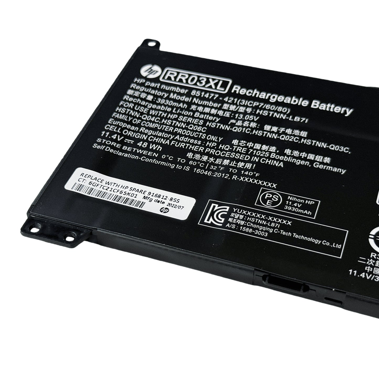 Genuine  RR03XL Laptop Battery for HP Probook 440 G4 440 G5 450 G4 450 G5 470 G4 470 G5 430 G4 430 G5 455 G4 455 G5 Mobile Thin Client MT20 MT21 serie 11.4V 3930mAh 48Wh