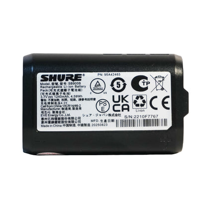 Shure SB900B Lithium-Ion Rechargeable Battery for Wireless Microphone Receivers