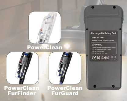 Replacement Battery for Bissell PowerClean FurGuard 280W FurFinder Stick Vacuum