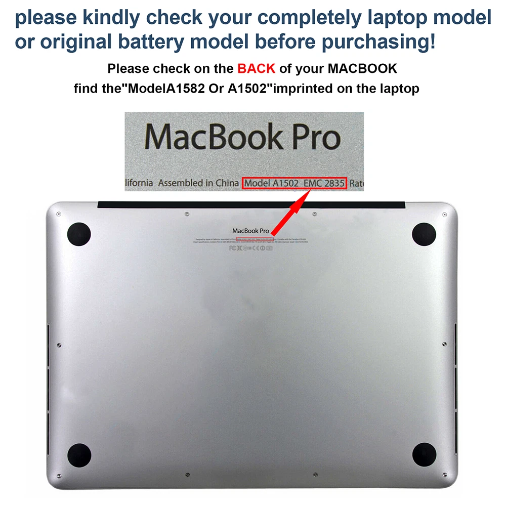 Best A1502 Replacement Battery for MacBook Pro Retina 13″ (Early 2015/Mid 2014/Late 2013) – 74.9Wh High Capacity