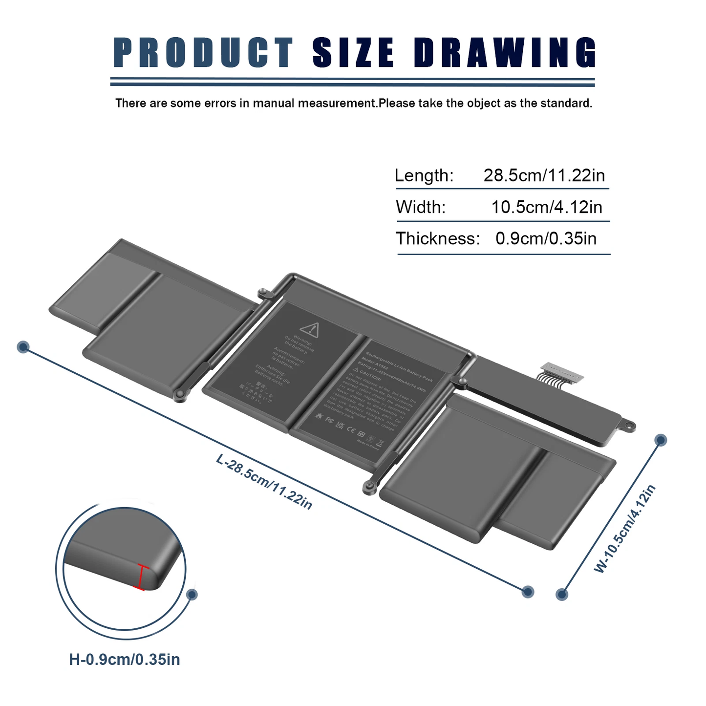 Best A1502 Replacement Battery for MacBook Pro Retina 13″ (Early 2015/Mid 2014/Late 2013) – 74.9Wh High Capacity