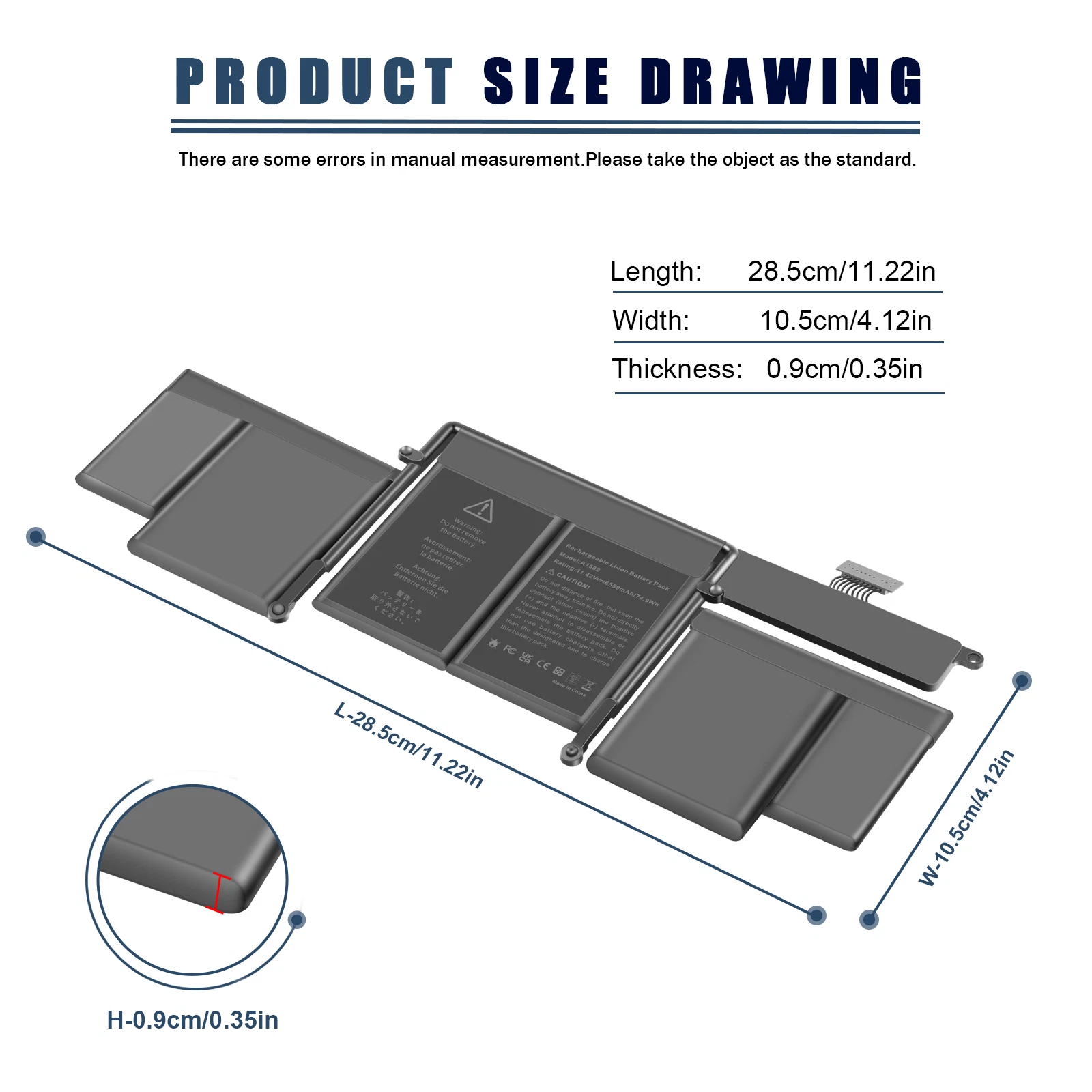 Best A1502 Replacement Battery for MacBook Pro Retina 13″ (Early 2015/Mid 2014/Late 2013) – 74.9Wh High Capacity