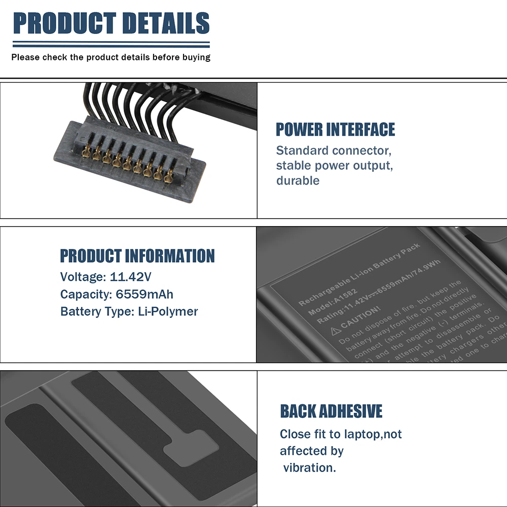 Best A1502 Replacement Battery for MacBook Pro Retina 13″ (Early 2015/Mid 2014/Late 2013) – 74.9Wh High Capacity