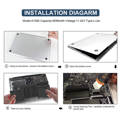 Best A1502 Replacement Battery for MacBook Pro Retina 13″ (Early 2015/Mid 2014/Late 2013) – 74.9Wh High Capacity