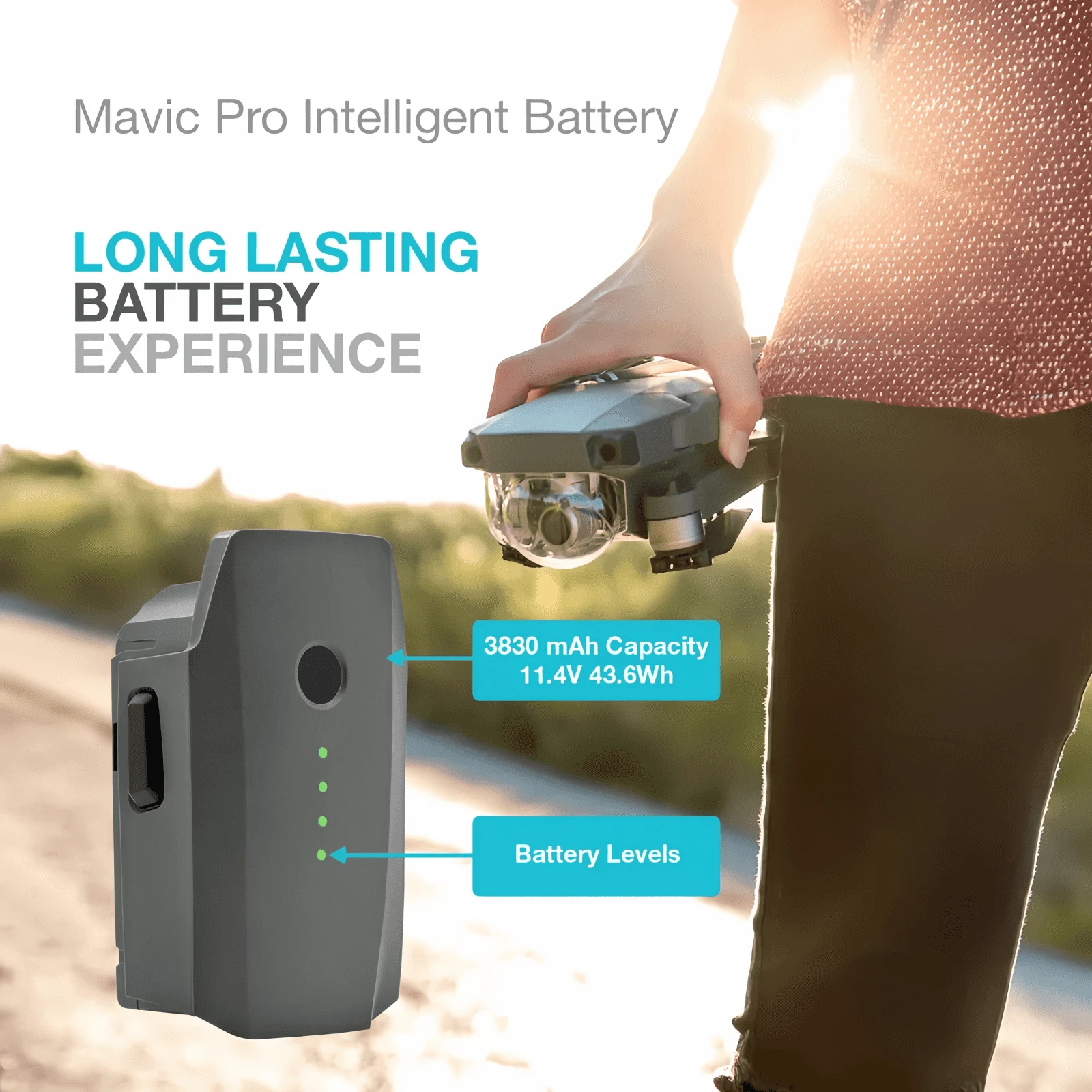 DJI Mavic Pro Intelligent Flight Battery 11.4V 3830mAh Replacement