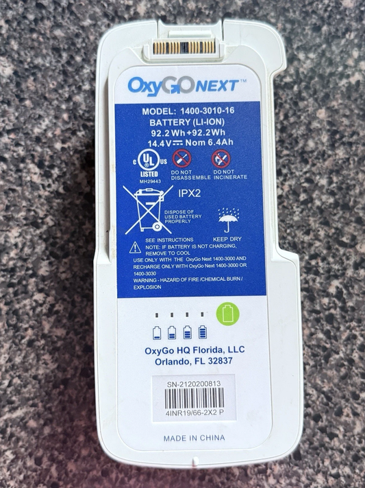 NEW 1400-3010-16 16-Cell Lithium-Ion Rechargeable Battery for Oxygo Next Double Oxygen Concentrator