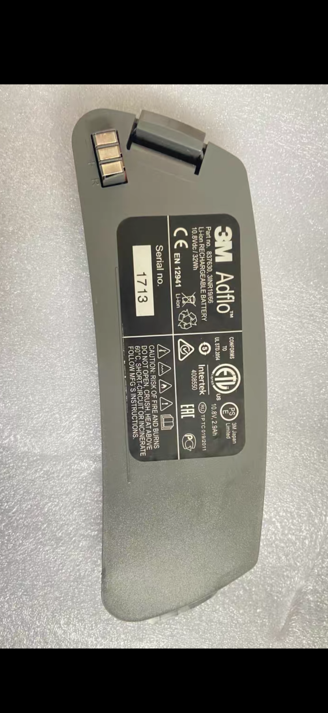 3M Adflo 837630 Replacement Battery for 90029100 35-1099-07 Series 