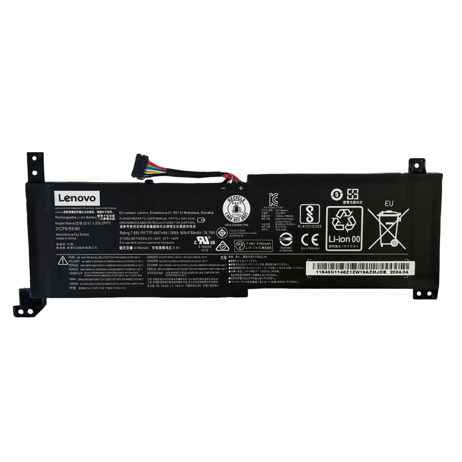 Genuine L20M2PF0 L20L2PF0 Laptop Battery Compatible with Lenovo IdeaPad 3-14ITL6 3-15ITL6 3-17ITL6 S14 V14 V15 V17 G2-ITL G3-IAP K14 Series L20M2PF8 5B11B36280 L20B2PF0 L20C2PF0 5B11B36273 5B11B36285
