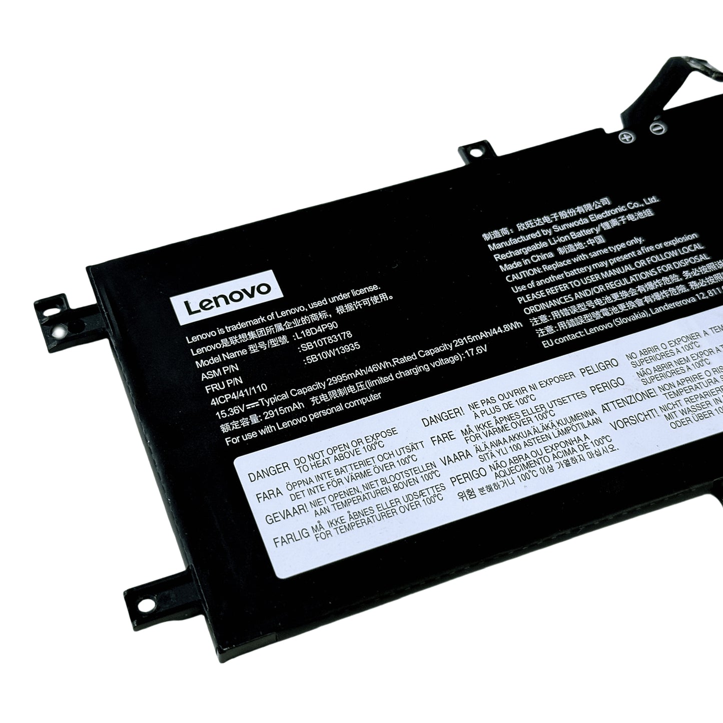 Genuine L18D4P90 L18M4P90 L18C4P90 Laptop Battery Compatible with Lenovo ThinkPad L13 Yoga 20R5 20R6 Series 02DL030 02DL031 02DL032 SB10T83119 SB10T83120 SB10T83121 15.36V 46Wh 4-Cell