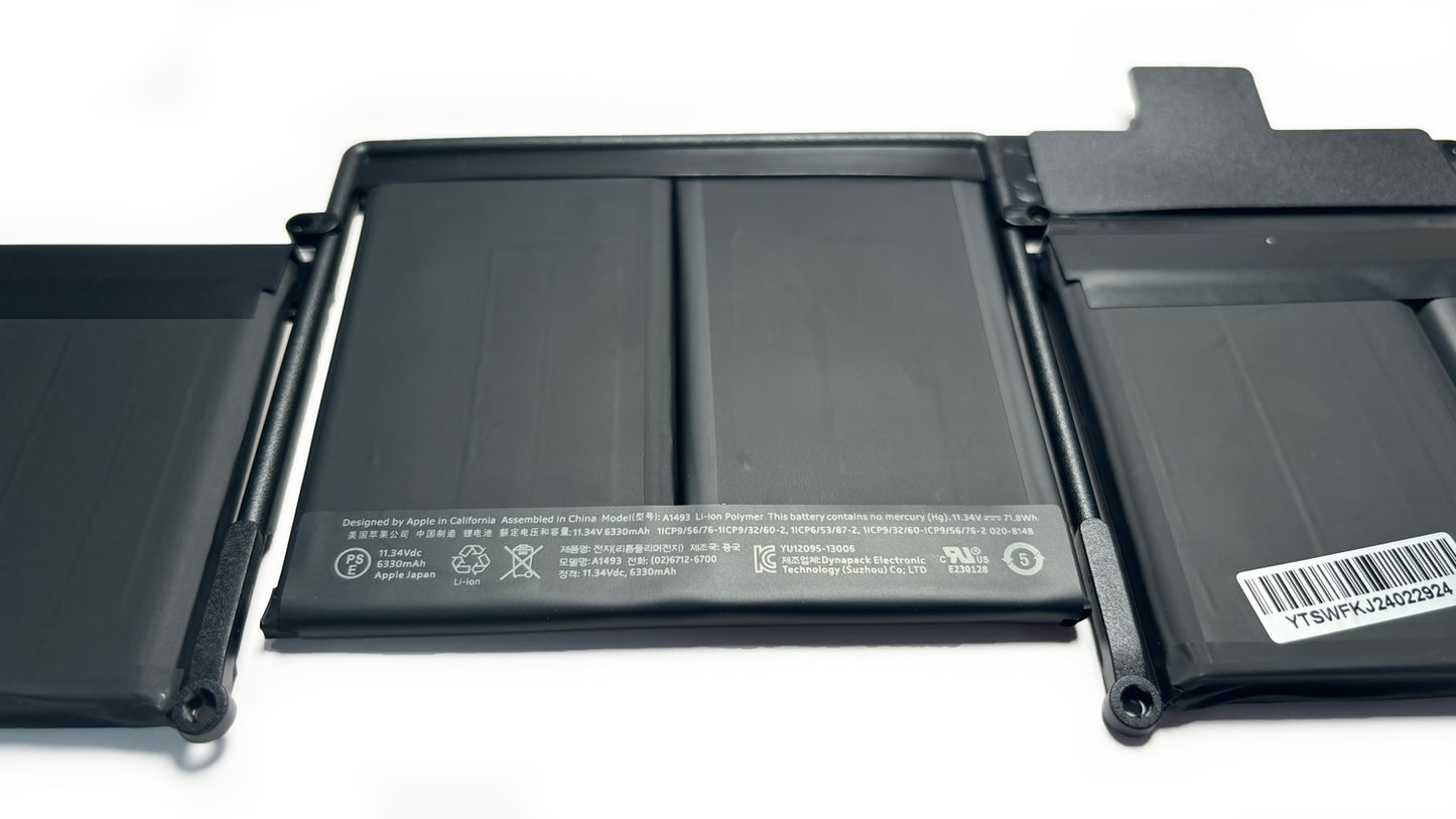 Genuine A1502 MacBook pro Battery Replacement A1493 A1582 Battery for MacBook Pro 13 Inch Retina A1502 (Mid 2014 Early 2015 Late 2013) MacBook Laptop Battery A1493 A1582 [6330mAh 11.34V 71.8Wh]