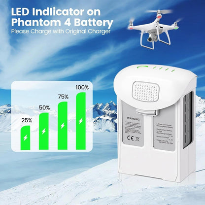 DJI Phantom 4 Series Intelligent Flight Battery High Capacity 5870mAh, for DJI Phantom 4, 4 Advanced, 4 Pro, 4 Pro V2.0, 4 RTK-OEM