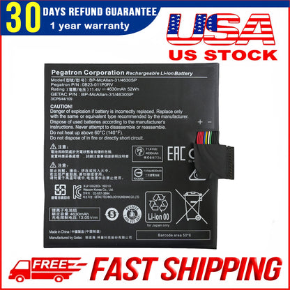 Original BP-McAllan-31/4630SP 0B23-011P0RV Battery Replacement for Getac Rugged Laptop Computer